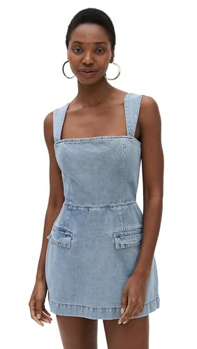 Amanda Uprichard Women's Bethany Skort Romper, Destiny Wash, Blue, L | Amazon (US)