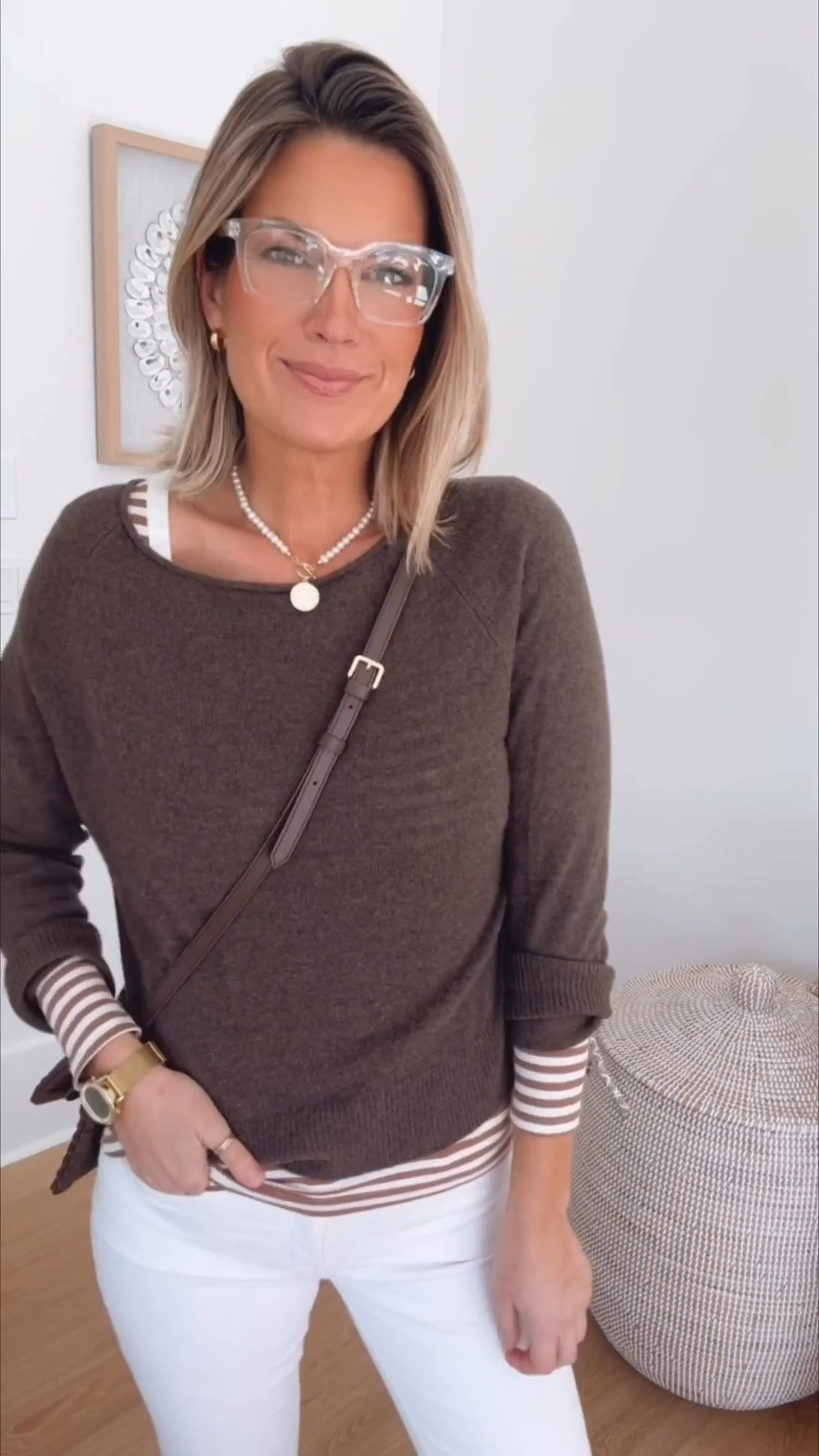 This is the perfect layering tee!! I have size small. I am 5’11” wearing all small tops and 28x30 jeans, xs tall track pants, and 27 tall white jeans.  Shoes true to size. 

#LTKootd #LTKOver40 #LTKTall