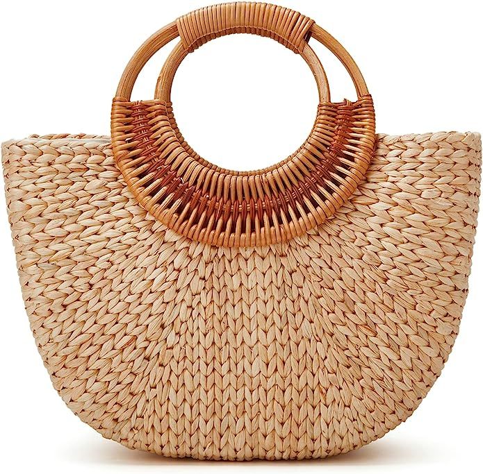 Tote Bag for Women Large Straw Beach Bag Summer Woven Tote Bags Straw Hobo Handbag Purse Fashion ... | Amazon (US)