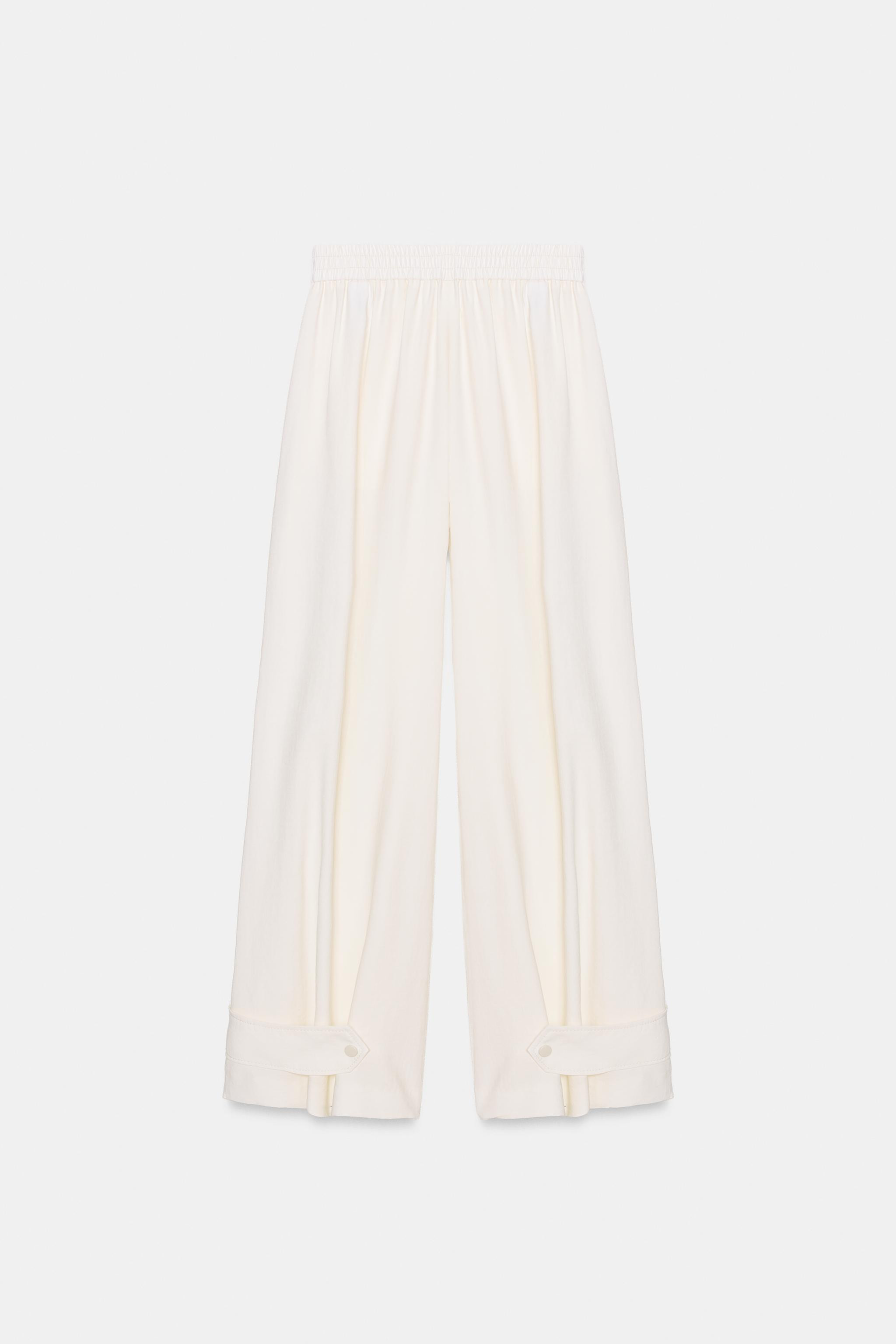 ADJUSTABLE HEM FLOWY PANTS | Zara US