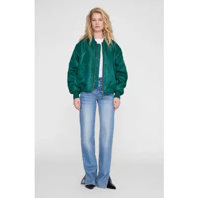 ANINE BING Leon Bomber Jacket in Deep Emerald at Nordstrom, Size Large | Nordstrom