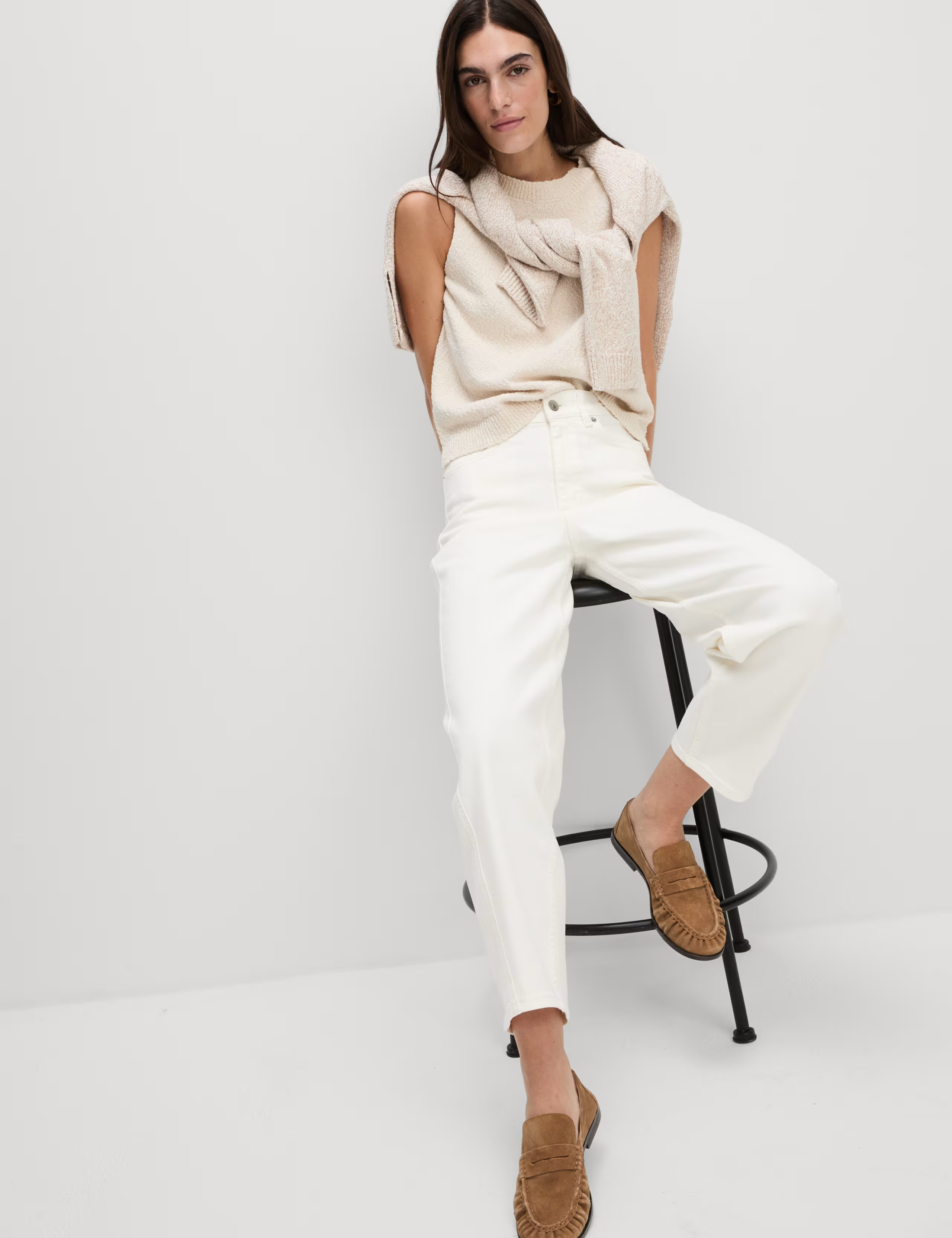 High Waisted Carrot Leg Ankle Grazer Jeans | M&S Collection | M&S | Marks & Spencer (UK)