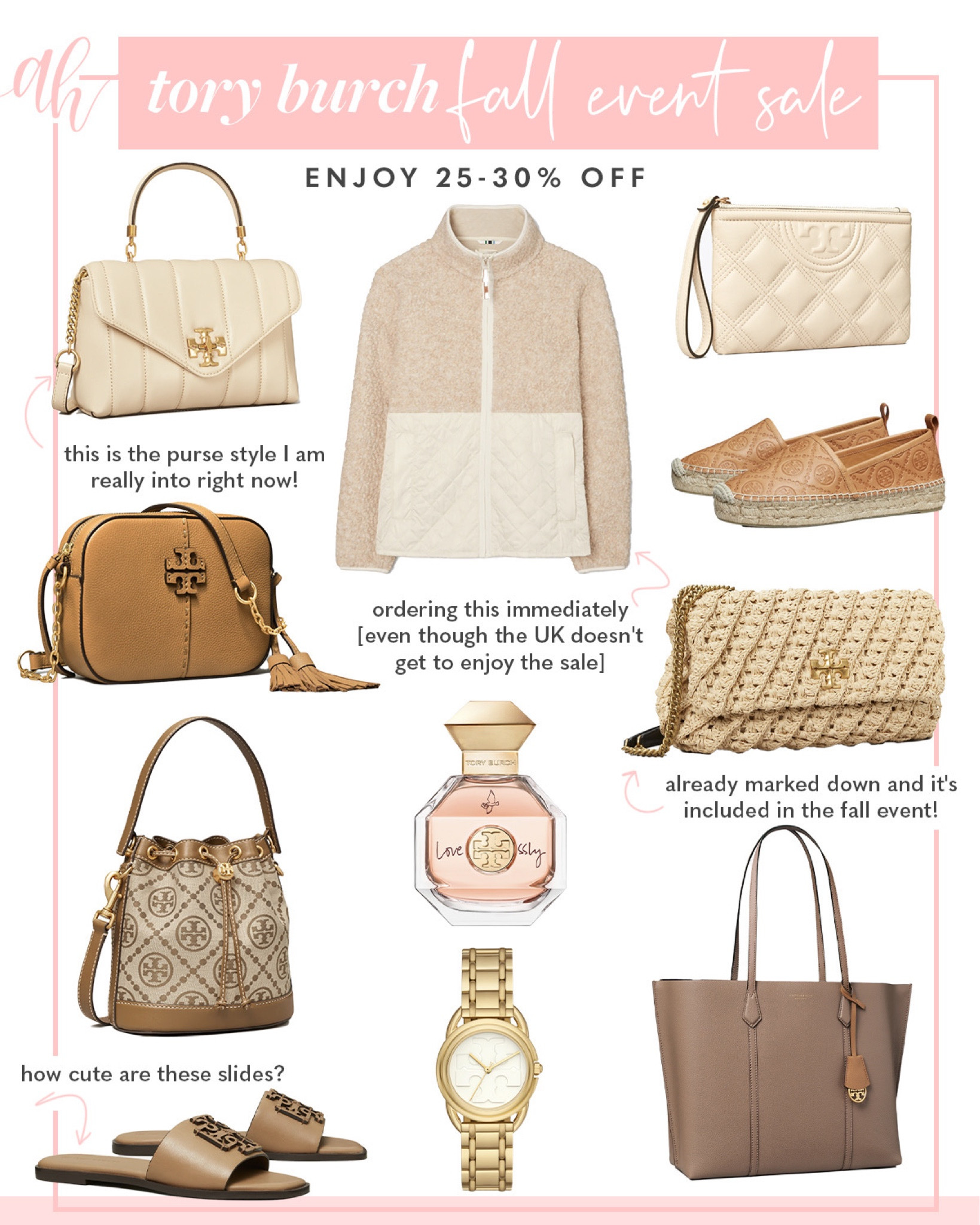 Tory Burch Fall Event: 25-30% sale // handbag, tote, satchel, perfume, espadrille, sandals, fleece jacket 

#LTKitbag #LTKSeasonal #LTKsalealert
