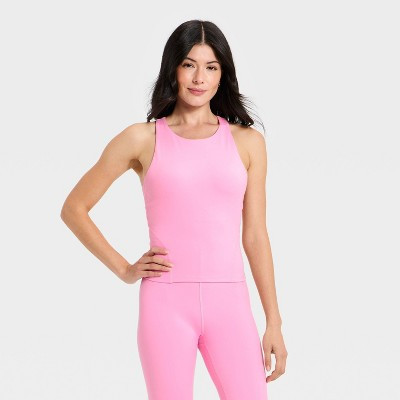 Women's Super Flex High Neck Racerback Support Tank Top - All In Motion™ Pink XL | Target