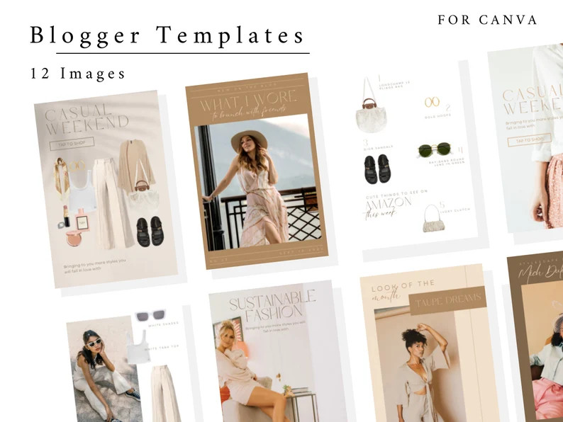 Fashion Blogger Pinterest Pins - Editable Canva Templates | Etsy (US)