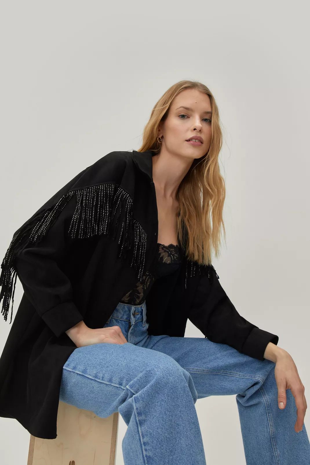 Suede Diamante Tassel Jacket | Nasty Gal (US)