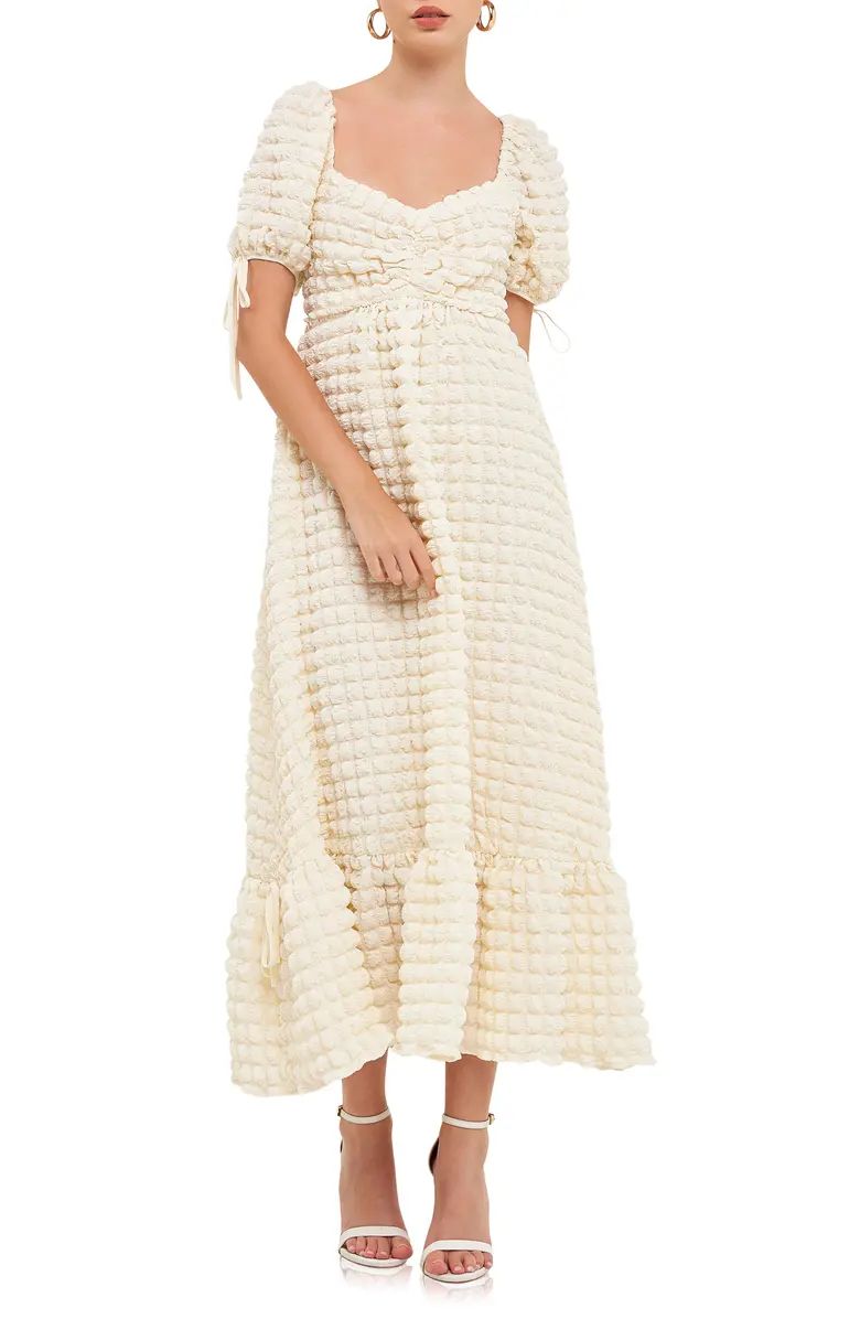 Endless Rose Texture Puff Sleeve Maxi Dress | Nordstrom | Nordstrom