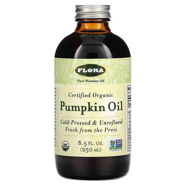 Flora, Certified Organic Pumpkin Oil, 8.5 fl oz (250 ml) | iHerb