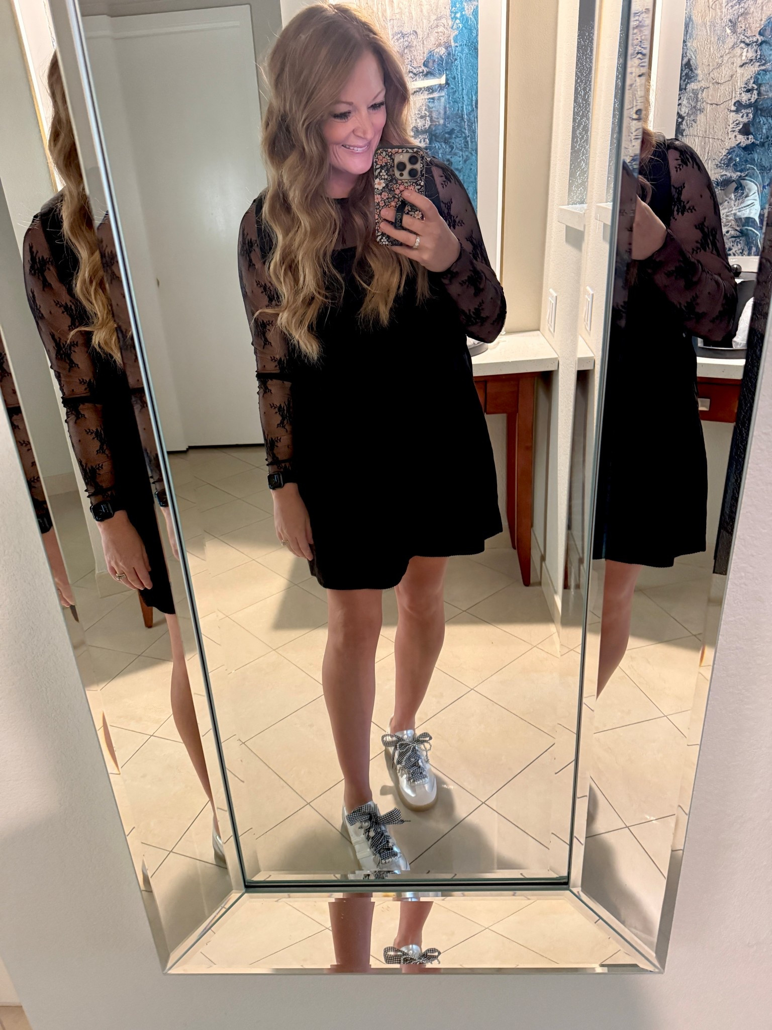 Black Dress + Black Long Sleeve from Amazon!

The dress feels like a ribbed velvet & has two big pockets on the front. I'm 5'5" wearing a M, shirt is also my normal size M.

Shoes are Gola with laces & charms from Amazon!

#LTKOver40 #LTKFindsUnder100