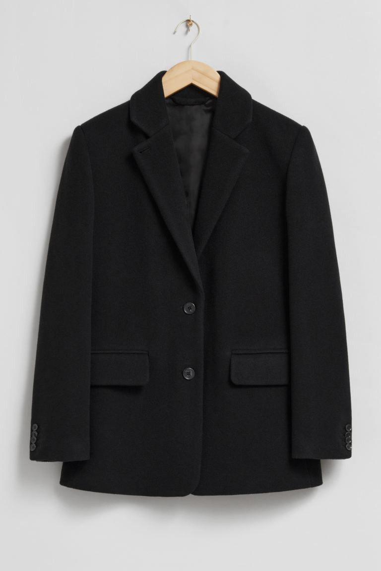 Oversized-Blazer - Langarm - Normale Länge - Schwarz - Ladies | H&M DE | H&M (DE, AT, CH, NL, FI)