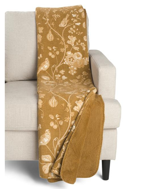 Floral Birds Newport Chenille Throw | TJ Maxx