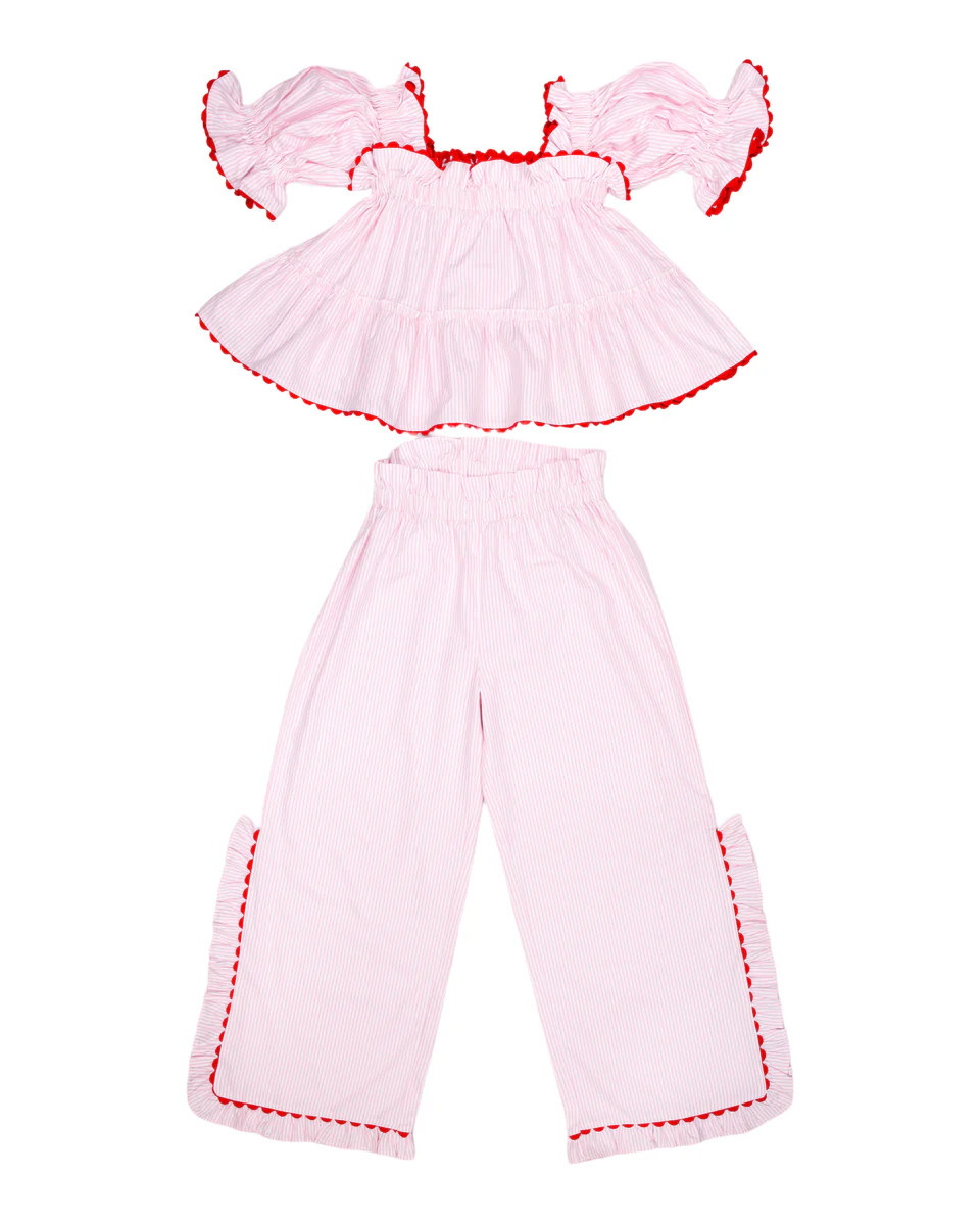 Polly Pajama Set in pink stripe | Elizabeth Wilson Designs
