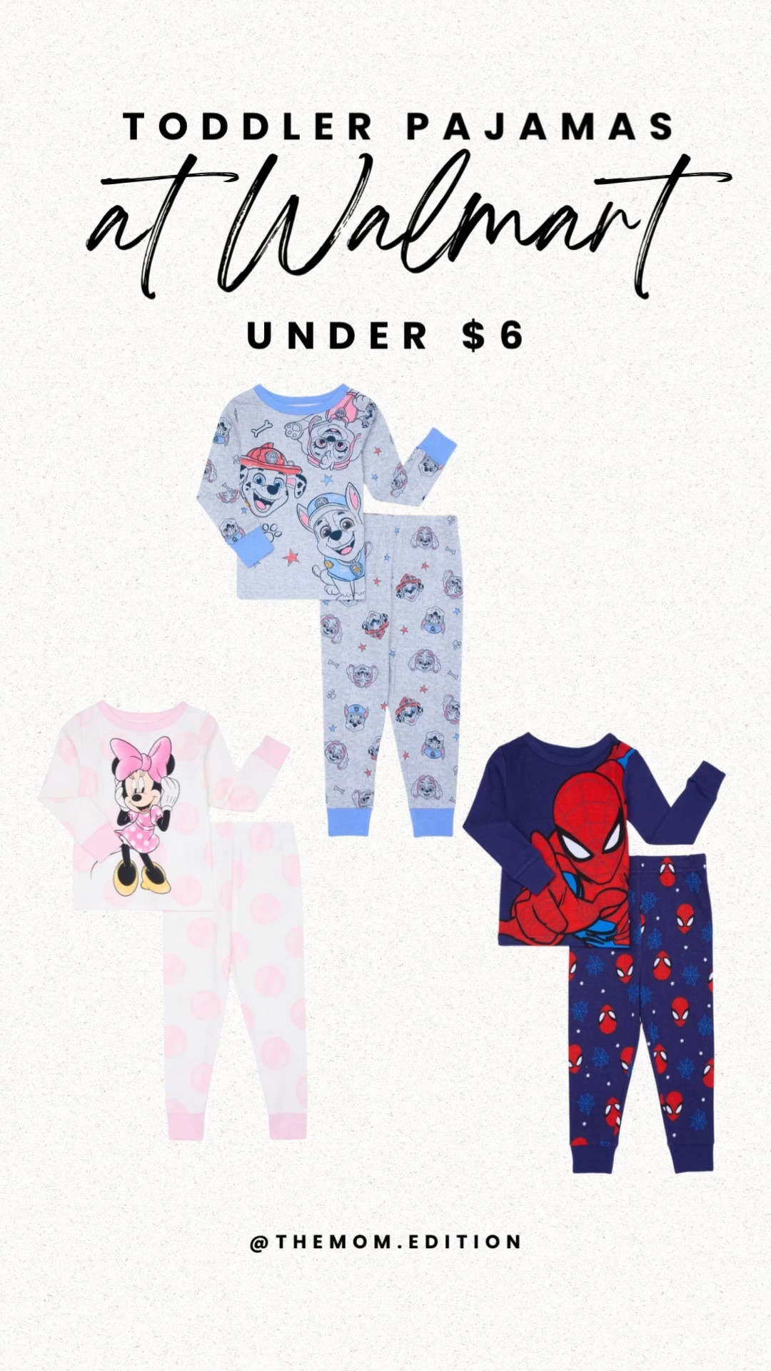 So many good cyber week deals @Walmart! Kids paw patrol, Minnie Mouse and spider man pajamas discounted to under $6! A deal you can't beat! 

#LTKHoliday #LTKKids #LTKCyberWeek