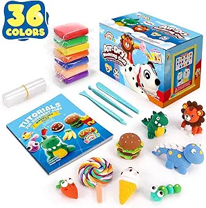 Sago Brothers 36 Colors Air Dry Clay, Soft Modeling Clay for Kids with Tools & Tutorial, Christma... | Amazon (US)