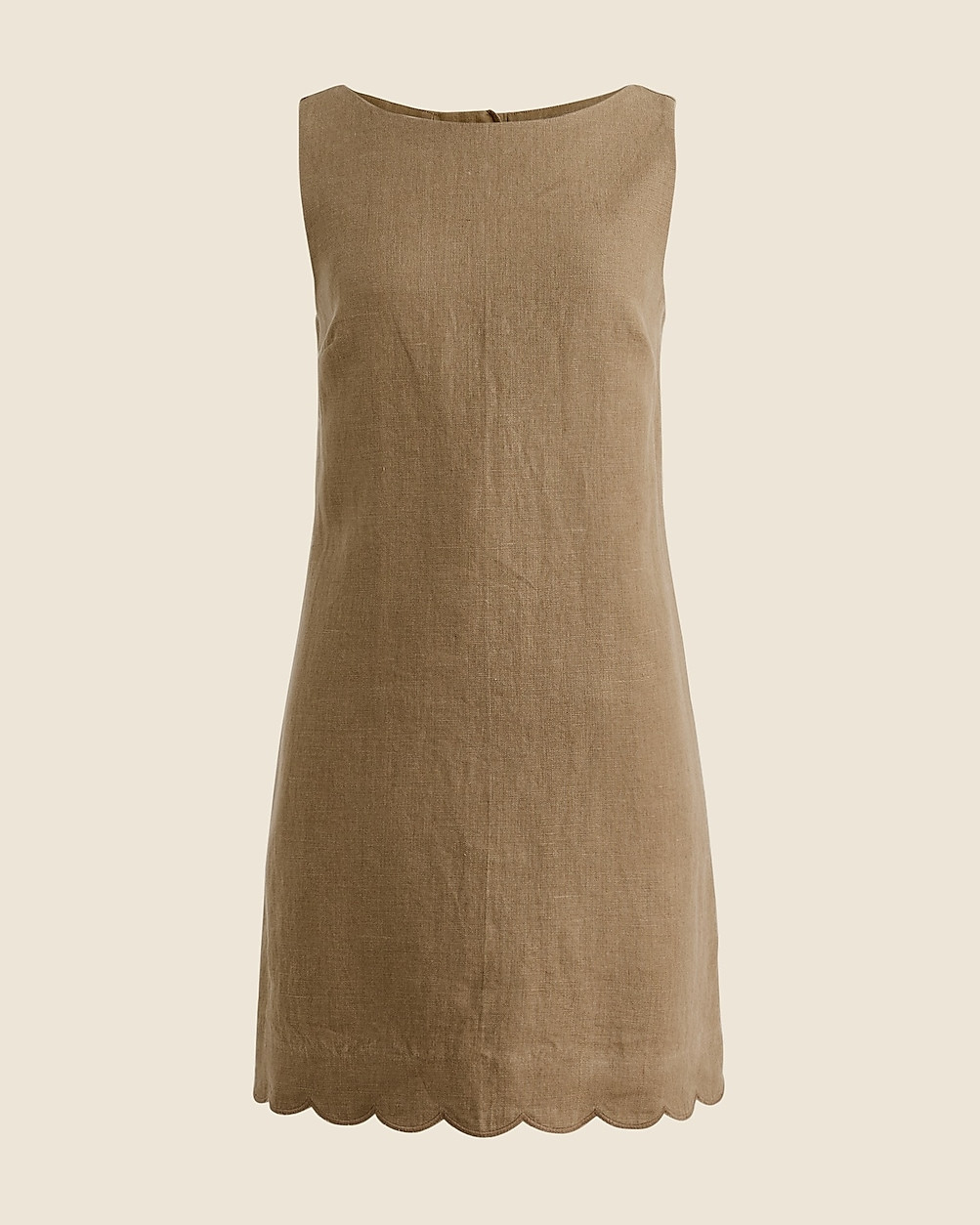 Scalloped-trim shift dress in linen | J. Crew US