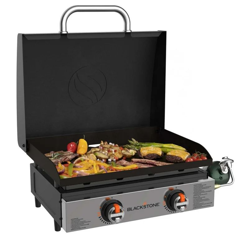 Blackstone 2-Burner 22" Tabletop Griddle with Hood Omnivore Plate and Stainless Front Panel | Walmart (US)
