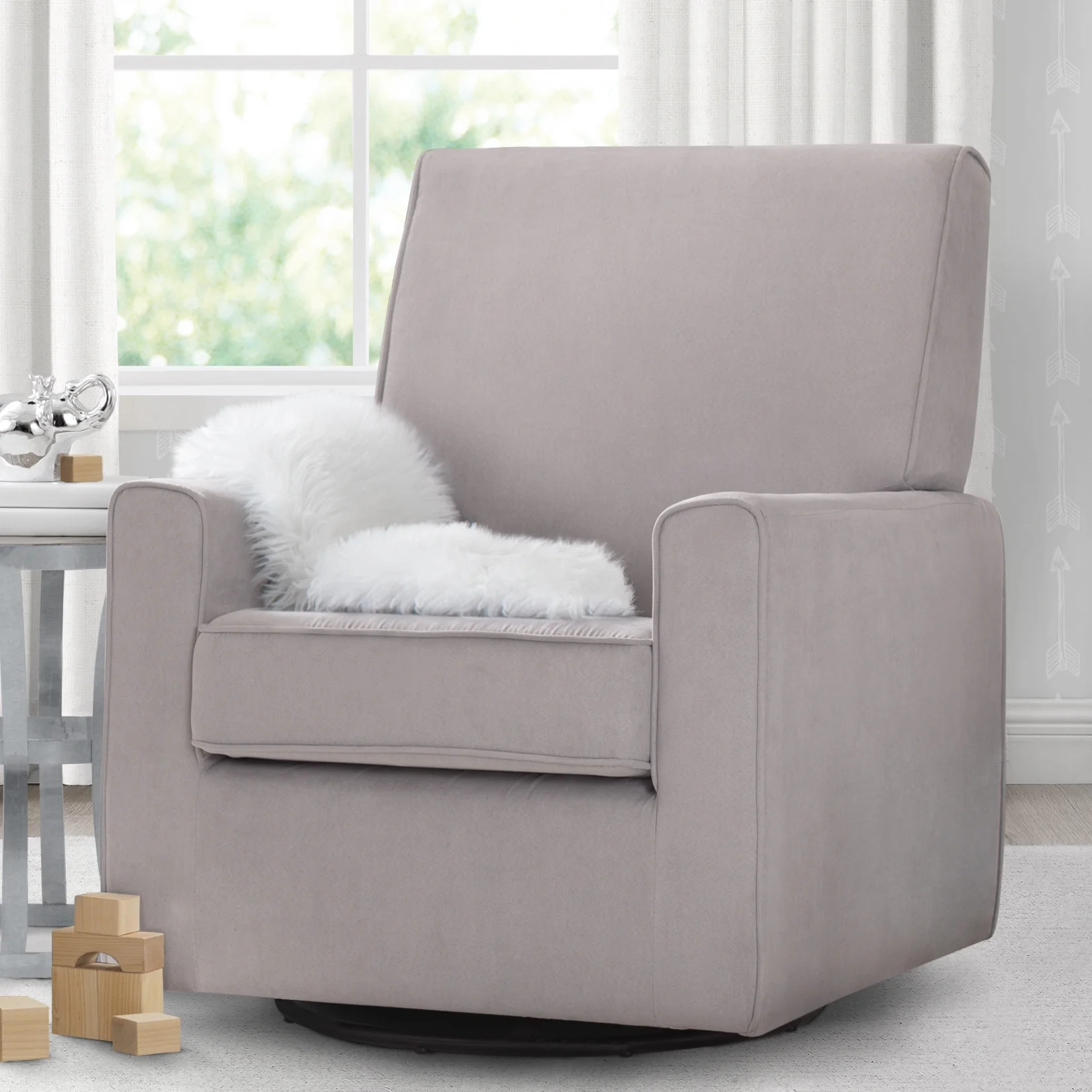 Delta Children Ava Nursery Glider Swivel Rocker Chair, Gray | Walmart (US)