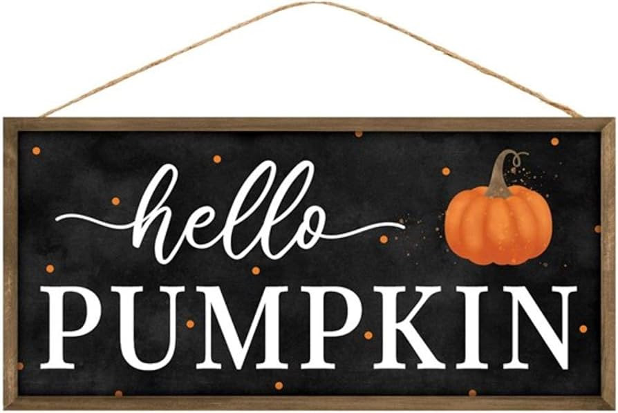 Craig Bachman, 12" Wooden Sign: Hello Pumpkin Fall Autumn Wall Door Sign | Amazon (US)