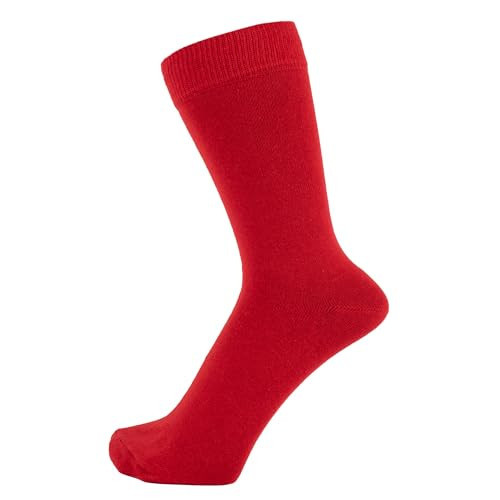 ZAKIRA Finest Combed Cotton Dress Socks in Plain Colours for Men, Women, 6-10 (UK), Red | Amazon (UK)