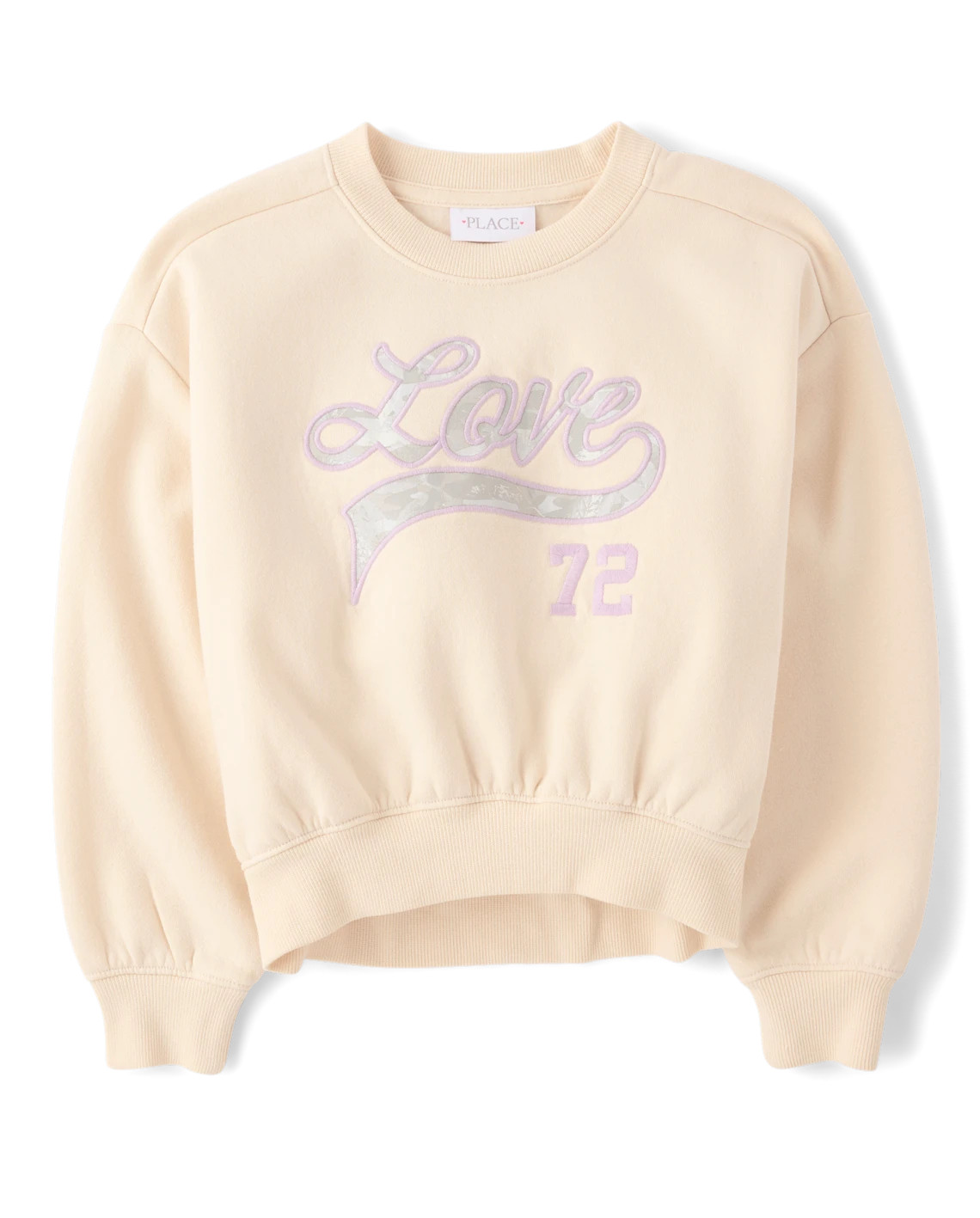 Girls Varsity Premium Fleece Sweatshirt - cream | The Children's Place
