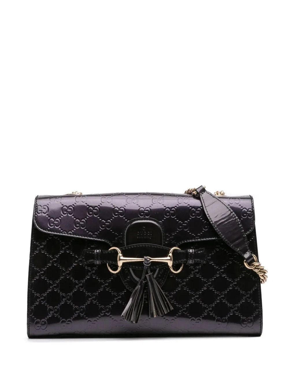 Gucci Pre-Owned 2016-2025 Medium Patent Guccissima Emily shoulder bag - Purple | Farfetch Global
