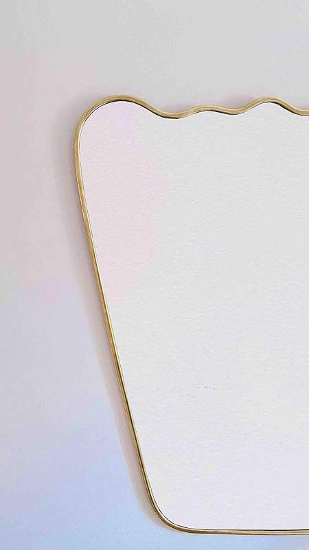 Italian Wavy Brass Mirror - Antique Metal Frame Mirror (31 H / 25 W in, Silver) | Amazon (US)