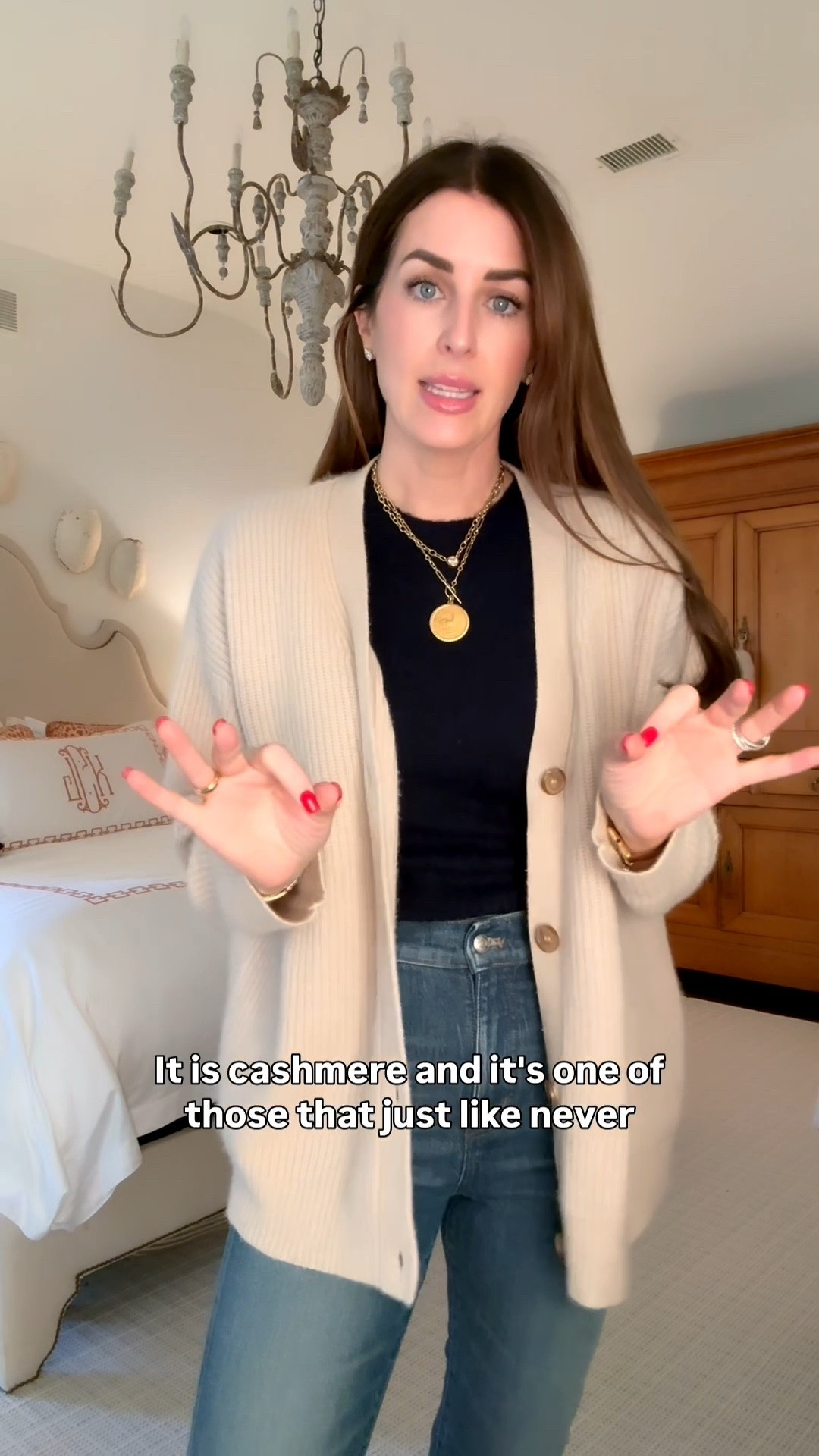 I am wearing an extra small and the cardigan, a small in the sweater, tee and a 26 in the jeans.

#LTKOver40 #LTKSaleAlert #LTKootd