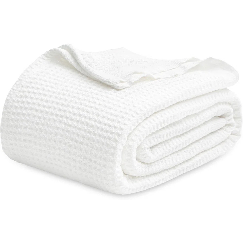 Bedsure 100% Cotton Blanket Breathable Waffle Weave Throw Blanket for Summer | Wayfair North America