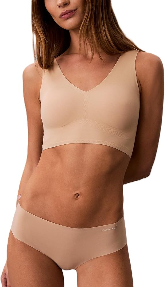 Calvin Klein Womens Invisibles Comfort Seamless Lightly Lined V Neck Bralette Bra | Amazon (US)