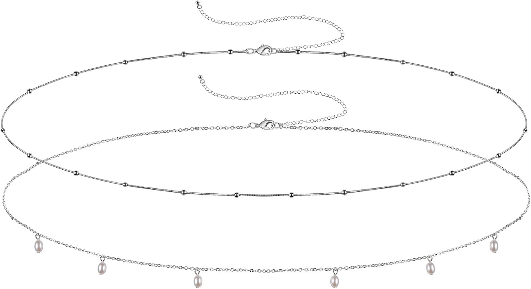 AoedeJ Pearl Body Chains Pearl Waist Chains Layered Waist Chains Summer Beach Jewelry Belly Chain... | Amazon (US)