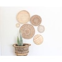 Wall Basket Set of 6 Hanging Woven Wall Baskets Basket Collection Wall Art Instant Collection Bohemian Jungalow Earth Tones Woven Wall Decor | Etsy (US)