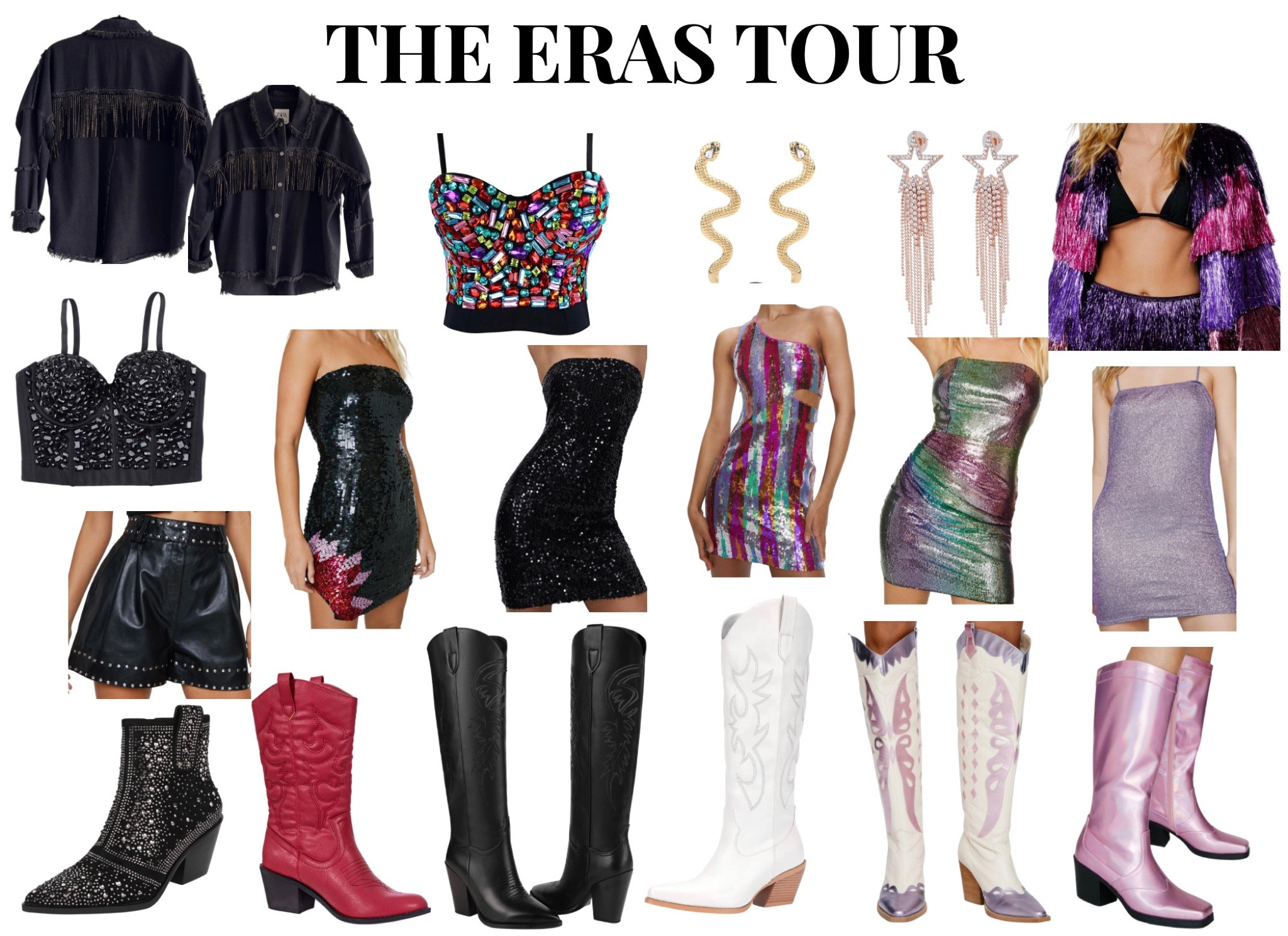 THE ERAS TOUR Outfit Inspo! 

Fun outfit ideas for all the swifties going to the Taylor Swift concert ❤️

#sequins #erastour #taylorswift #concertoutfitinspo #cowboyboots 

#LTKsalealert #LTKFestival #LTKstyletip