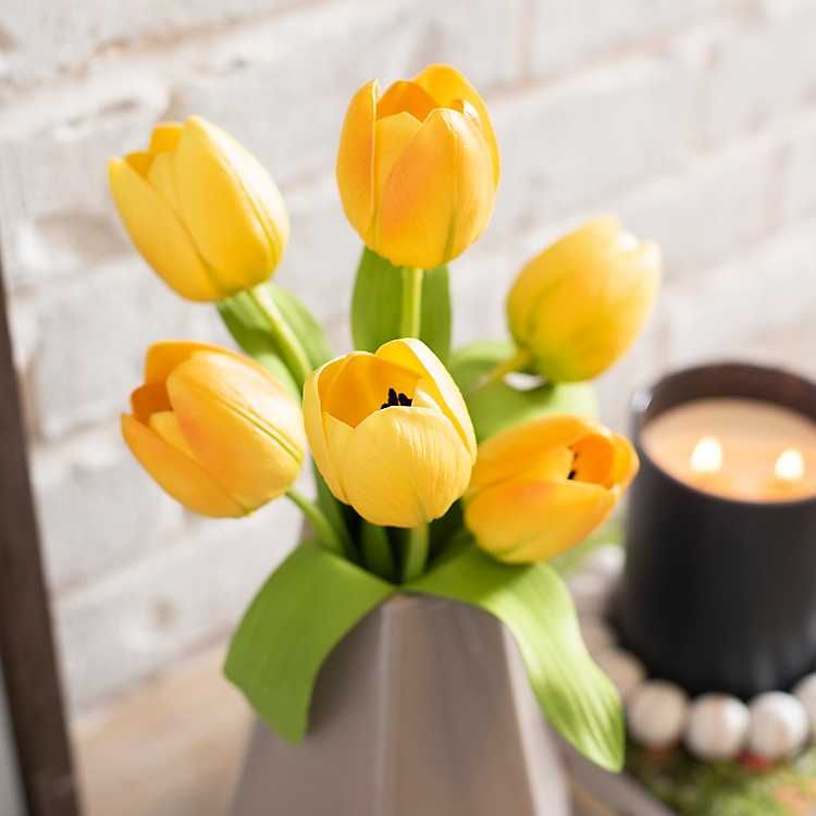 New! Yellow Tulip Bouquet, 17 in. | Kirkland's Home