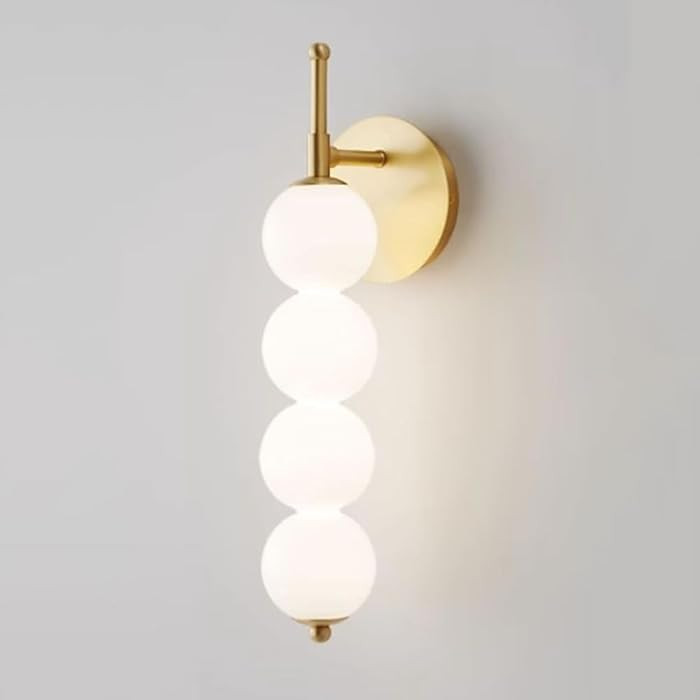 Glass Beaded Wall Light, Hand-Blown Globe Glass Bedside Wall Lamp, Nordic Modern Minimalist Wall ... | Amazon (US)