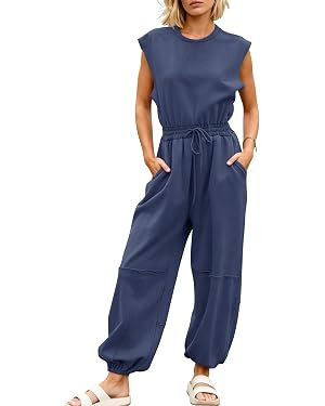 Kissonic Jumpsuits for Women Casual Romper One Piece Outfits with Pockets | Amazon (US)