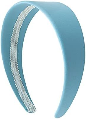 2 Inch Wide Leather Like Headband Solid Hair band for Women and Girls - Light Blue | Amazon (US)