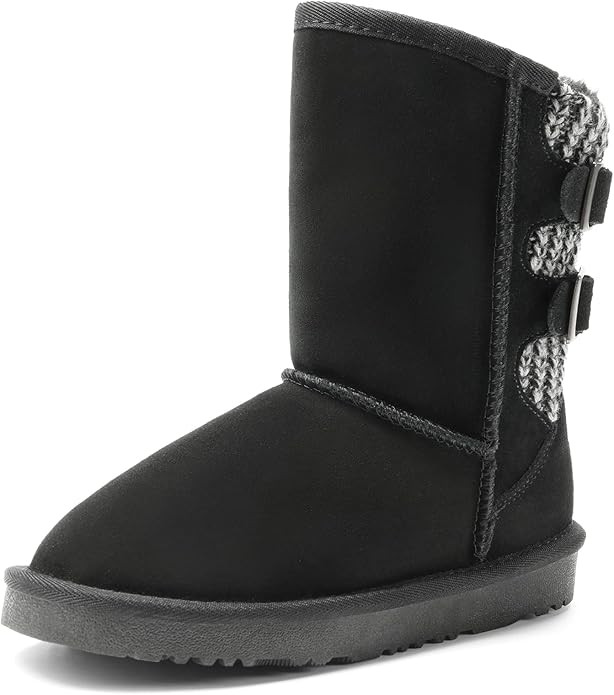 DREAM PAIRS Girls Boys Winter Boots Faux Fur Lined Mid Calf Kids Snow Tall Shoes FuzzyChic Kid's ... | Amazon (US)