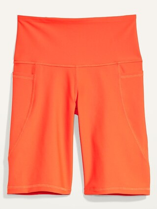 High-Waisted PowerSoft Side-Pocket Biker Shorts for Women -- 8-inch inseam | Old Navy (US)