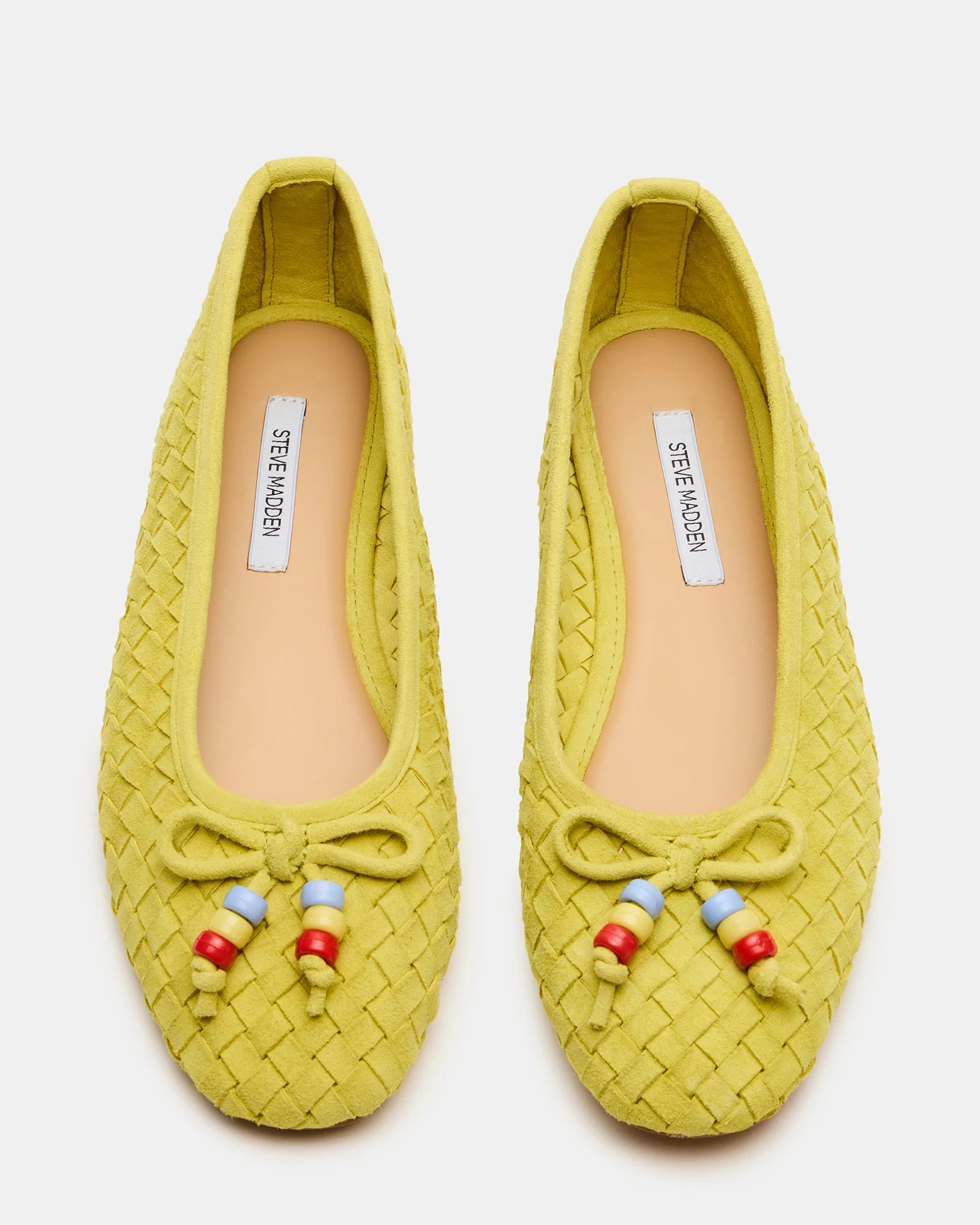 DIVY Lime Leather Woven Bow Ballet Round-Toe Women's Flat | Steve Madden (US)