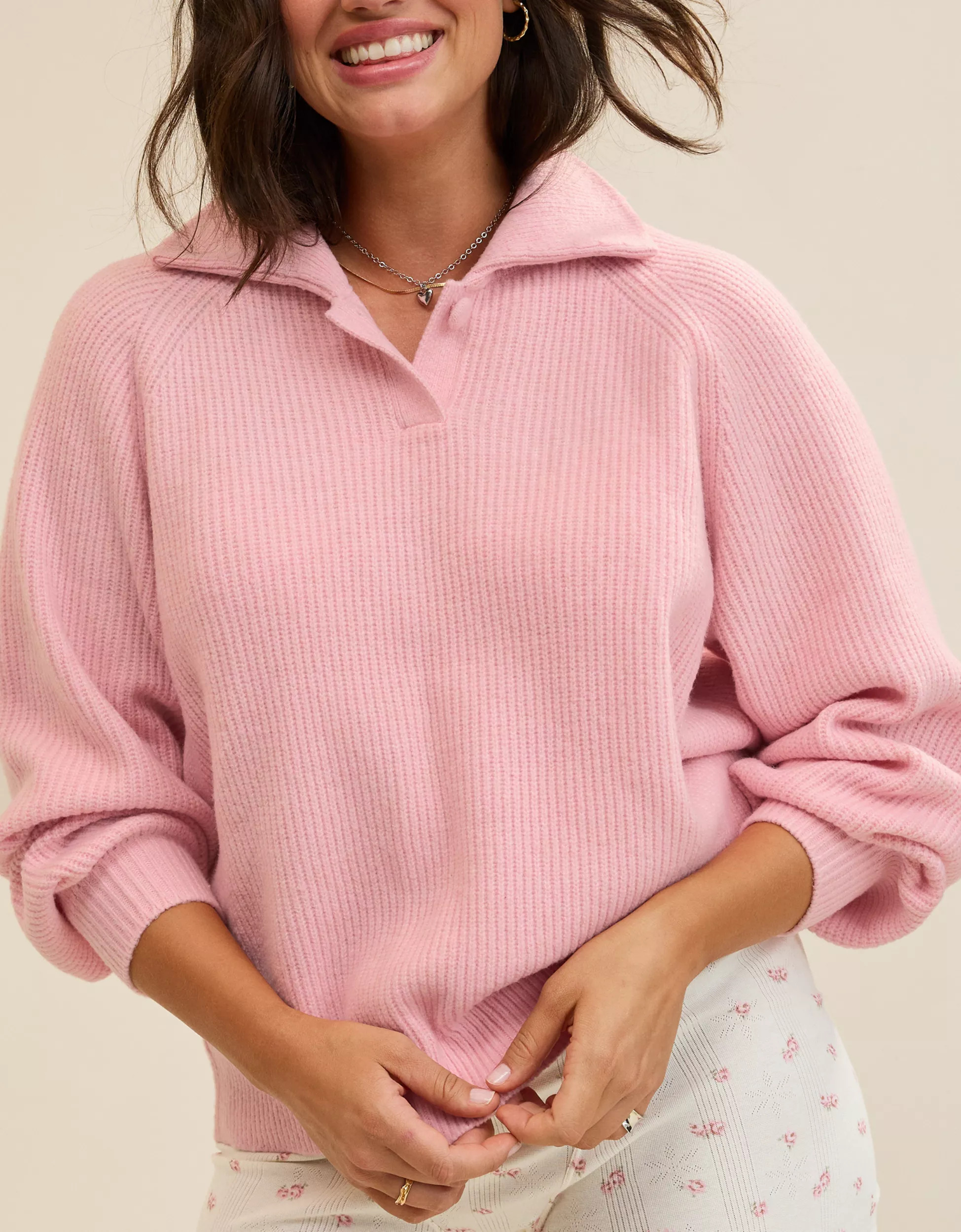 Aerie Classic Quarter Button Sweater | Aerie