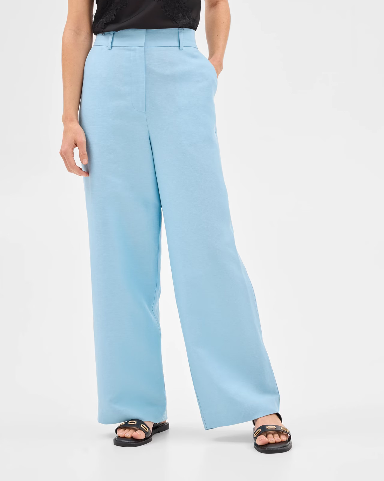Linen Blend Wide Leg Pants - Preview - Azure Sky | Target AU