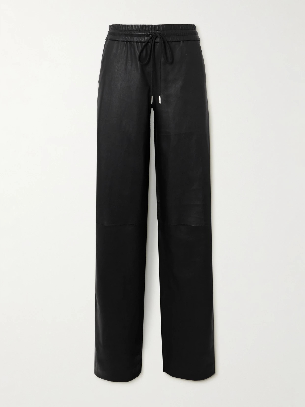 SPRWMN - Striped Leather Straight-leg Sweatpants - Black | NET-A-PORTER (US)