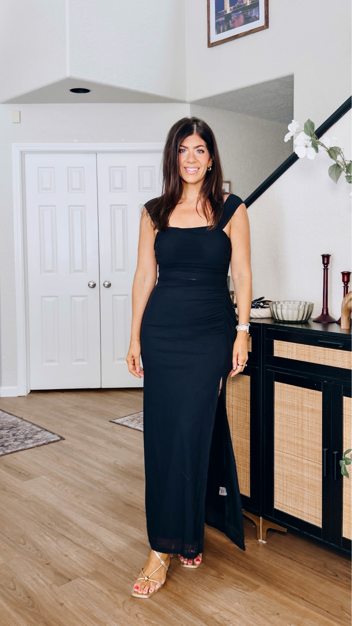 In a large tie back wedding guest dress

#LTKMidsize #LTKTall #LTKWedding