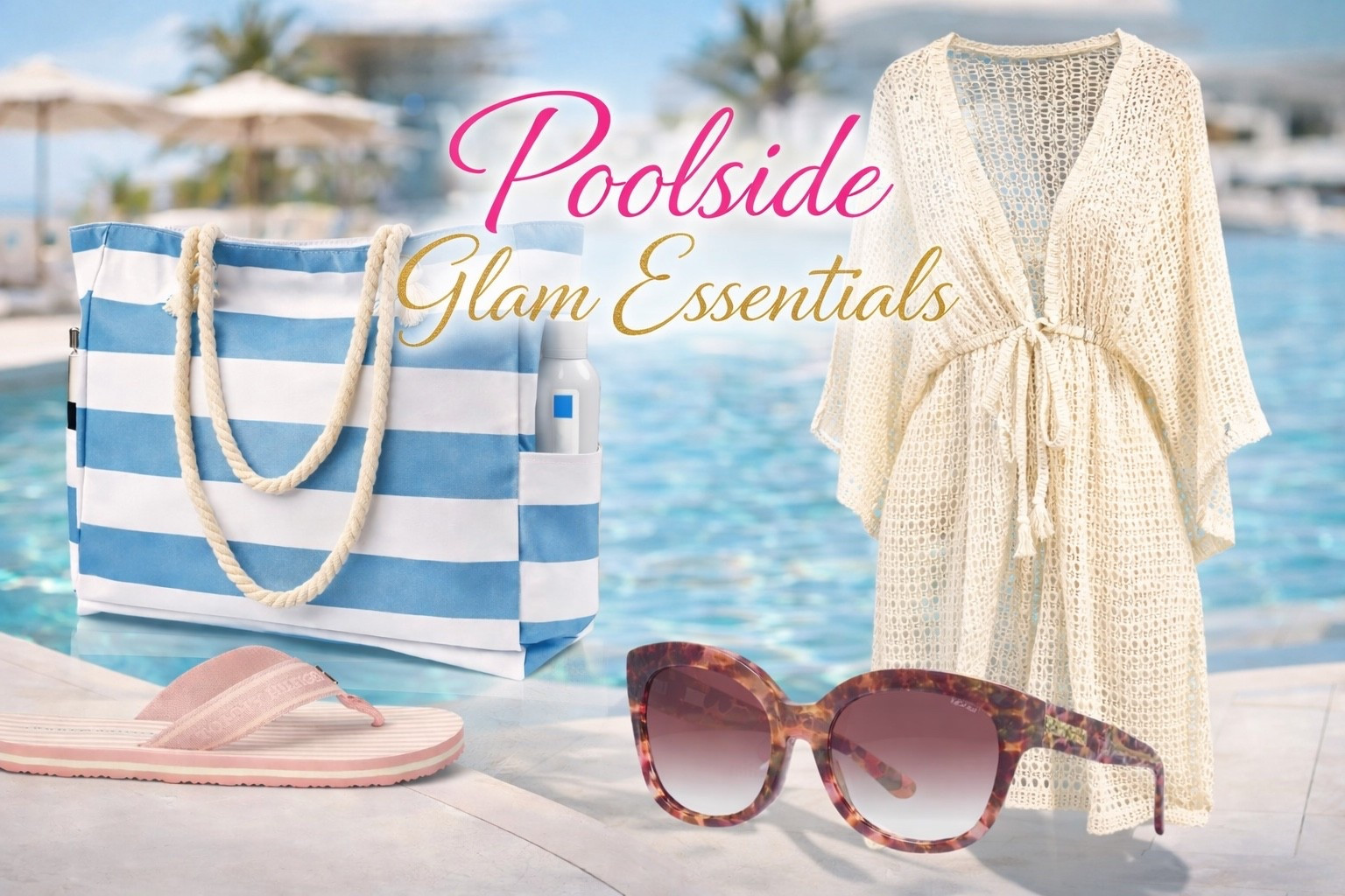 Sun, pool, and a bag full of glam ☀️💦 These are my go-to poolside essentials—from chic coverups and oversized sunnies to the perfect beach tote and comfy flip flops. Everything you need to look effortlessly cute from lounge chair to poolside cocktails.

#LTKSwim #LTKSeasonal #LTKU
