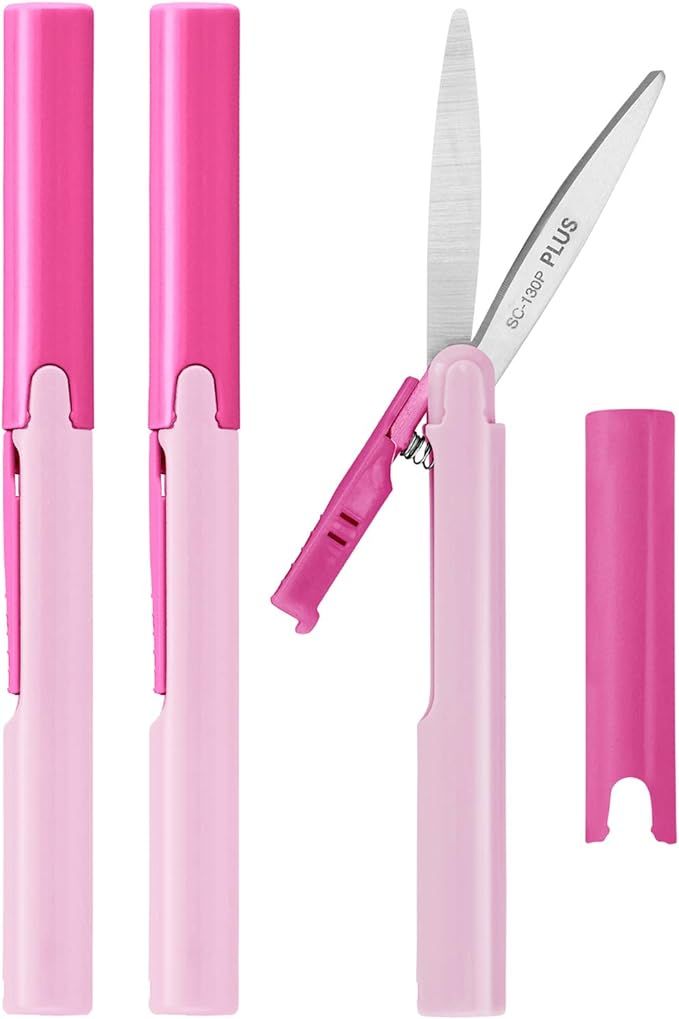 PLUS Pen Style Compact Twiggy Scissors with Cover 3-Pack Rose | Amazon (US)