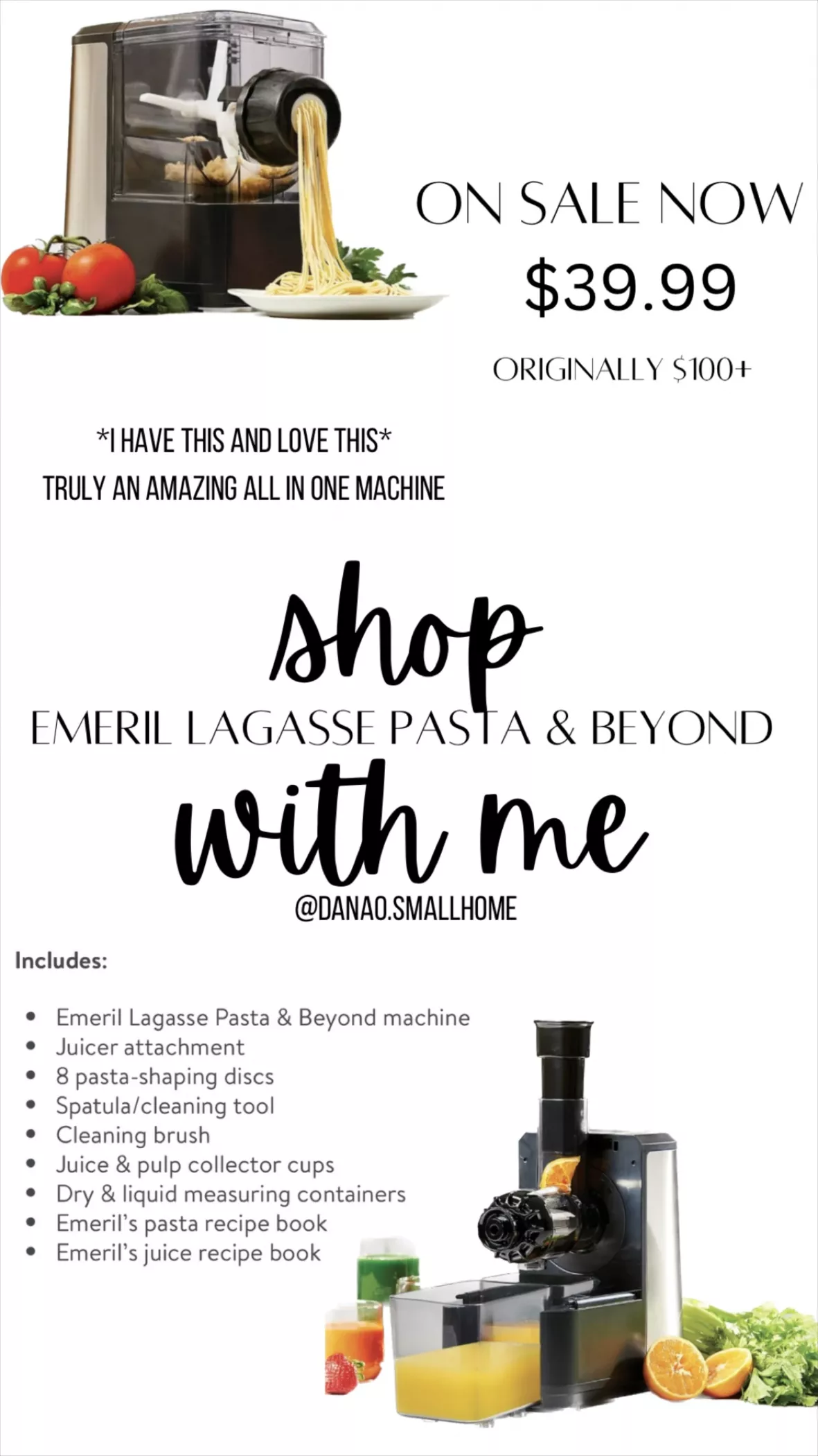 EMERIL LAGASSE Pasta & Beyond, Automatic Pasta Maker/Juicer
