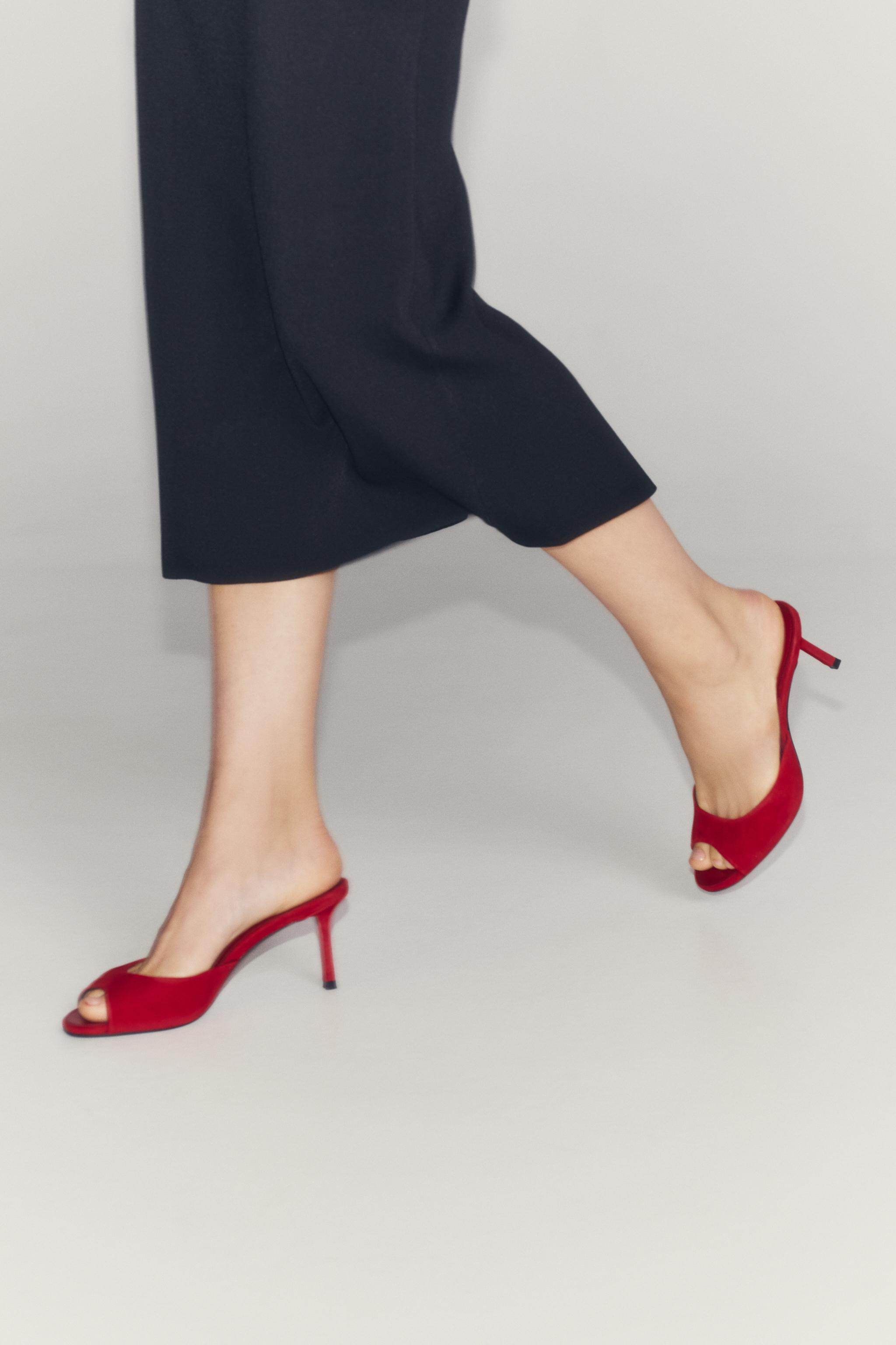 SUEDE HIGH-HEEL MULES | Zara US
