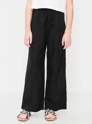 Pull-On Linen-Blend Pants for Girls | Old Navy (US)