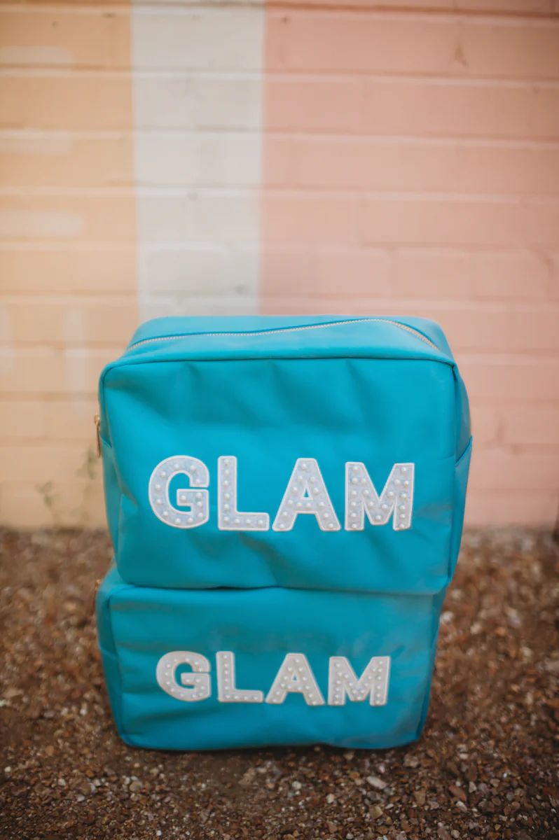 Glam XL Makeup Bag - Lake Blue | KenzKustomz