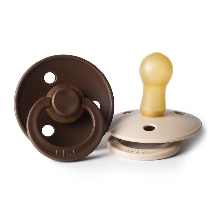 BIBS BPA-Free Natural Rubber Baby Pacifier | Made in Denmark (Mocha/Vanilla, 6-18 Months) 2-Pack | Amazon (US)
